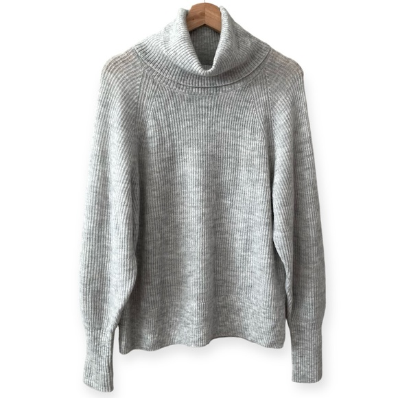 Quince Sweaters - Quince Merino Wool Baby Alpaca Blend Ribbed Turtleneck Sweater